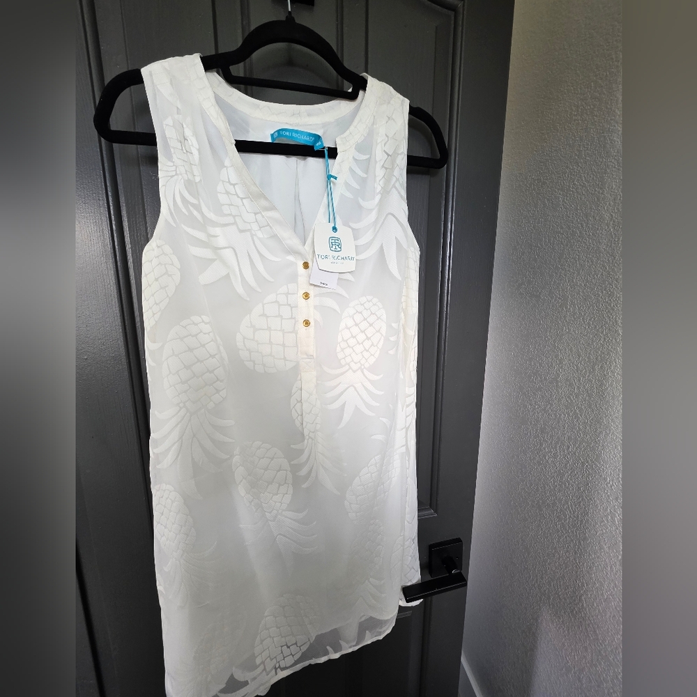 Tori Richard White Pineapple Dress